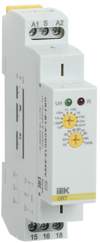 Реле задержки выключения ORT, 1 контакт 12-240В AС/DC IEK, ORT-B1-ACDC12-240V
