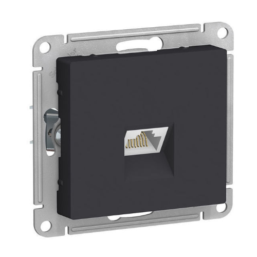 Розетка компьютерная RJ45, кат. 6A, механизм (карбон) Atlas Design Systeme Electric, ATN001086