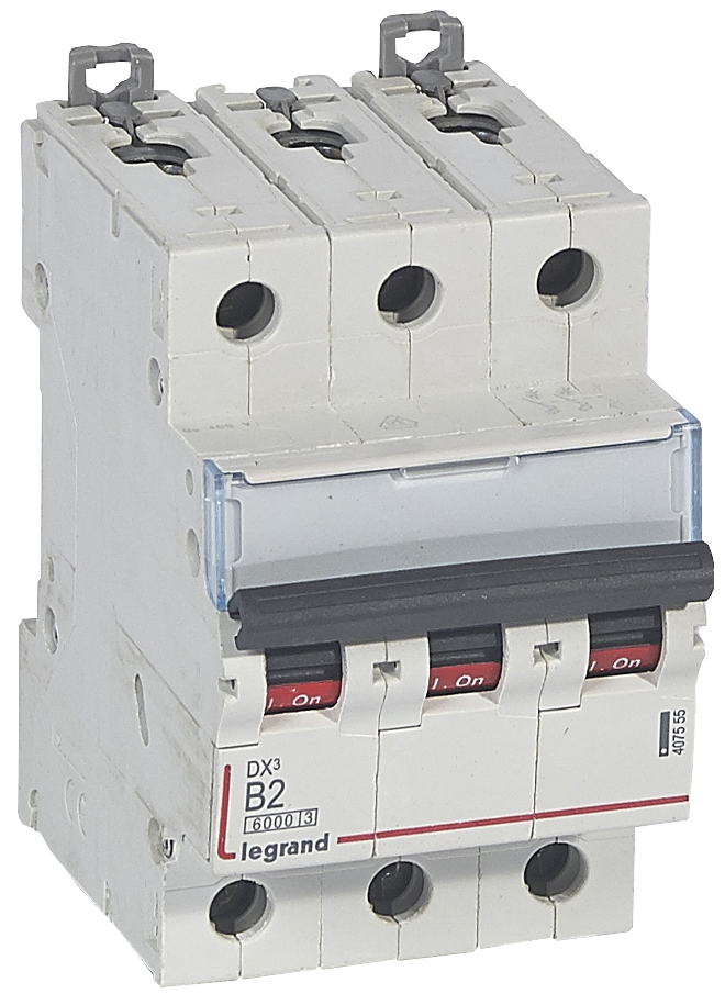 DX3 Автоматический выключатель 3-полюсный 2A 10kA (хар-ка B) Legrand, 407555