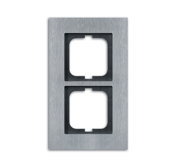 1722-860 Рамка 2-постовая, серия carat, сталь ABB, 2CKA001754A4255
