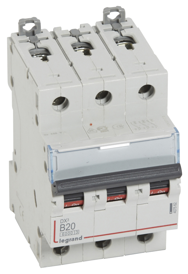 DX3 Автоматический выключатель 3-полюсный 20A 10kA (хар-ка B) Legrand, 407562