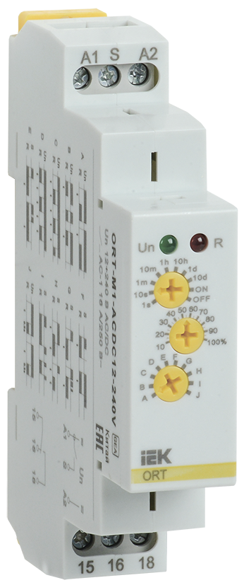 Реле времени ORT многофункциональное 1 контакт 12-240В AC/DC IEK, ORT-M1-ACDC12-240V