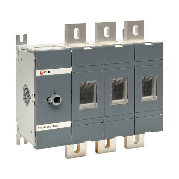 Рубильник 3-полюсный, 1000A, без рукоятки управления TwinBlock EKF, tb-s-1000-3p
