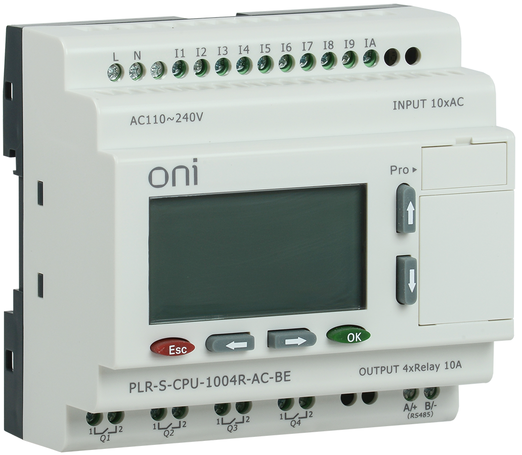 Логическое реле PLR-S. CPU1004(R) 220В AC с экраном ONI, PLR-S-CPU-1004R-AC-BE