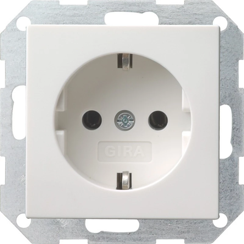 Розетка с заземлением (белый матовый) System 55 GIRA, G018827