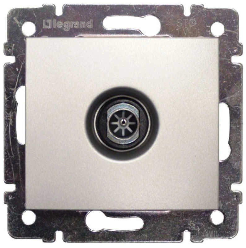 Розетка TV 10dB (простая) оконечная (алюминий) Valena Legrand, 770130