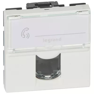 Розетка компьютерная RJ-45 UTP 8 контактов кат.5е (2 модуля) Mosaic Legrand, 076554
