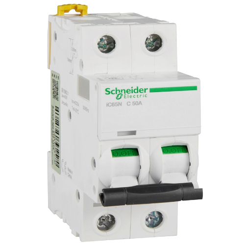 iC65N 2P 50А Автоматический выключатель 2-полюсный, 50А, 6кА (хар-ка C) Schneider Electric