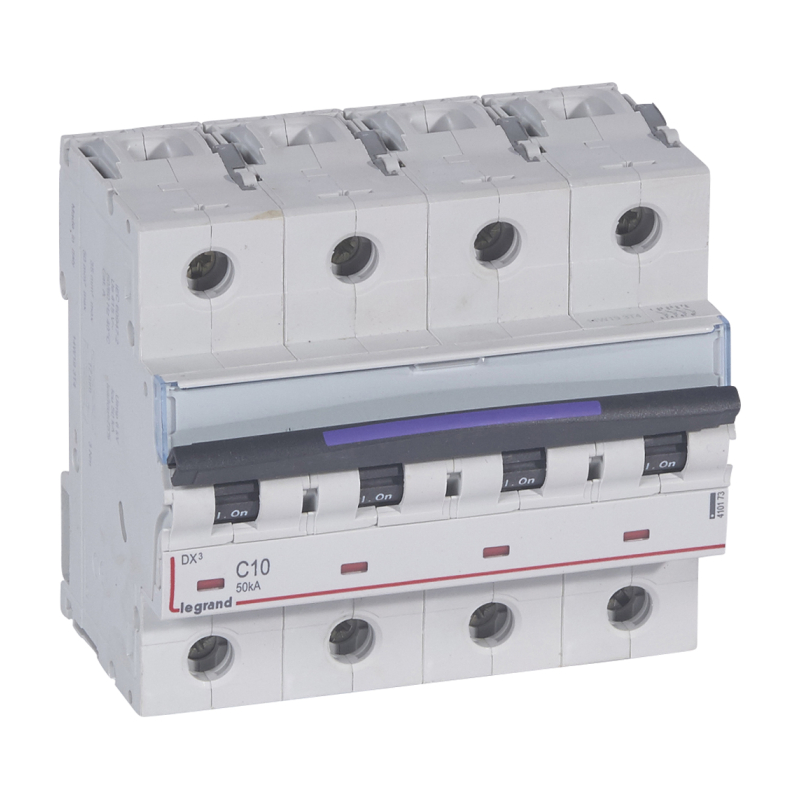 DX3 Автоматический выключатель 4-полюсный, 10А, 50kA (хар-ка C) Legrand, 410173