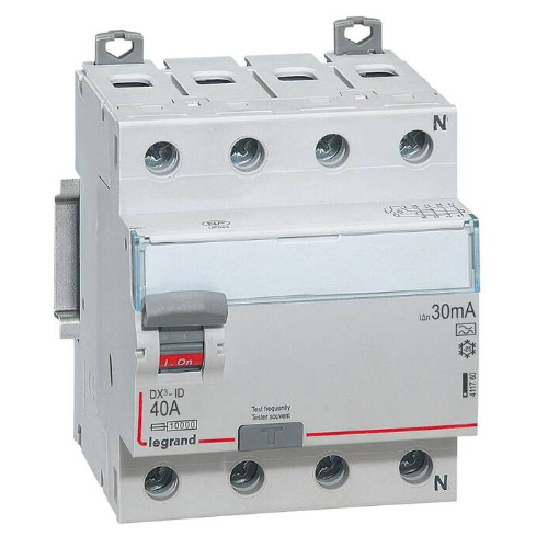 411759 DX3 Блок утечки тока (УЗО) 4-полюсный, 40A, 30mA, тип А Legrand, 411760
