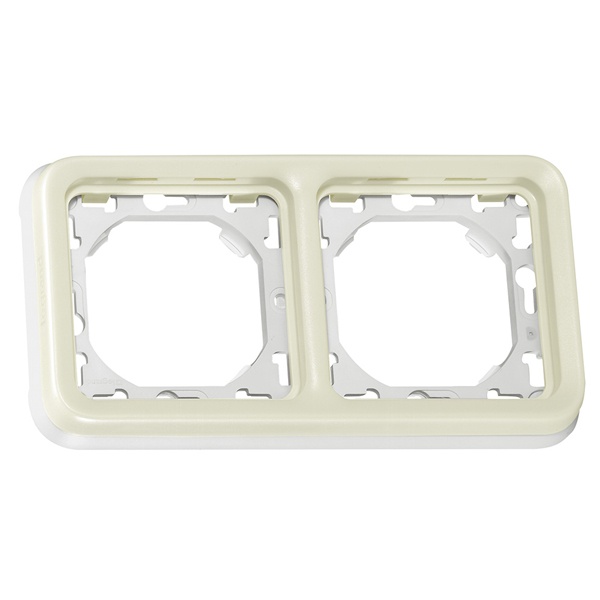 Рамка 2-поста горизонтальная, с суппортом (белый) Plexo Legrand, 069694