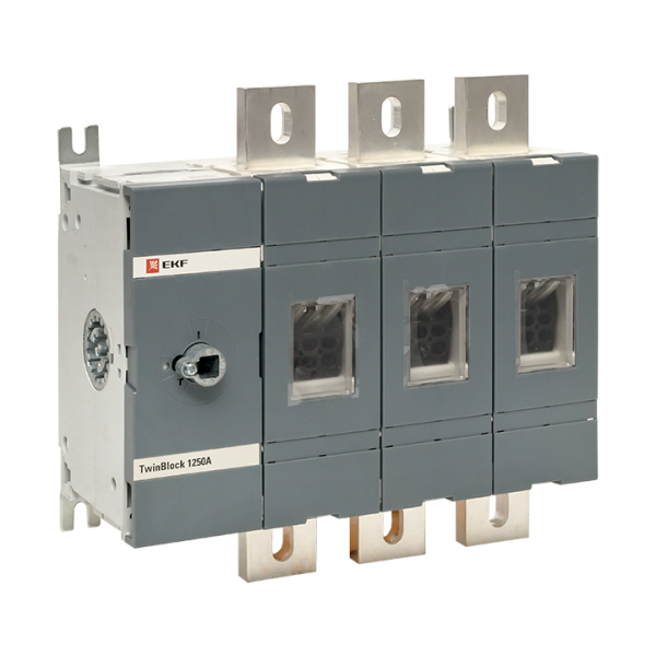 Рубильник 3-полюсный, 1250A, без рукоятки управления TwinBlock EKF, tb-s-1250-3p