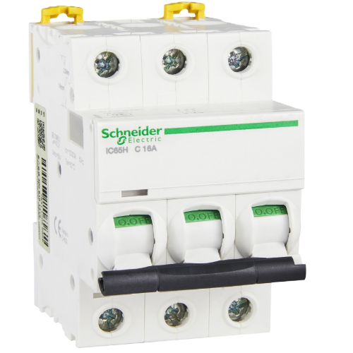iC65H 3P 16А Автоматический выключатель 3-полюсный, 16А, 10кА (хар-ка C) Schneider Electric, A9F28316