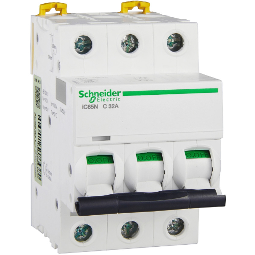 iC65N 3P 32А Автоматический выключатель 3-полюсный, 32А, 6кА (хар-ка C) Schneider Electric, A9F18332