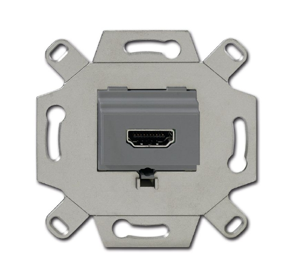 261/33-500 Механизм HDMI-розетки/разъёма, HDMI-type A, Full HD, 20 полюсов, цвет серый ABB, 2CKA000230A0432