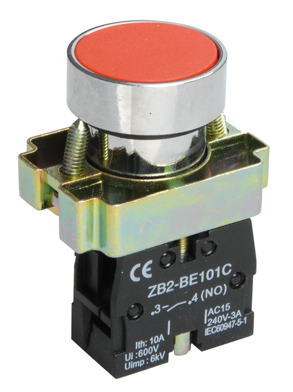 Кнопка управления LAY5-BA42 без подсветки красная 1р ИЭК, BBT61-BA-K04