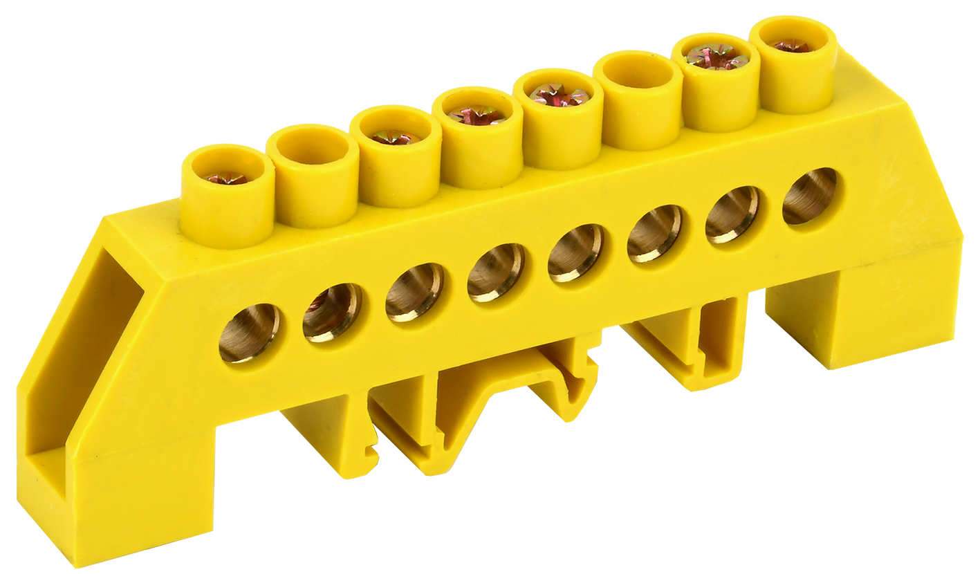 Шина PE "земля" в комб DIN-изол "Стойка" ШНИ-8х12-8-КС-Ж ИЭК, YNN10-812-8DP-K05