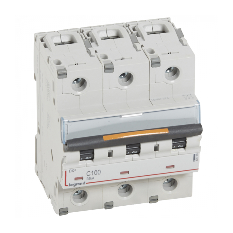 DX3 Автоматический выключатель 3-полюсный 100A 25kA (хар-ка C) Legrand, 409789