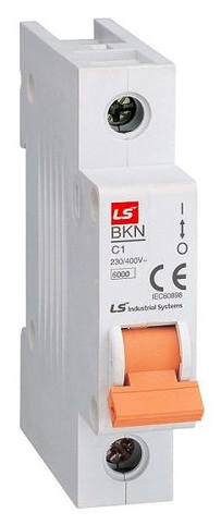 BKN Автоматический выключатель 1-полюсный, 25А, 6kА (хар-ка D) LSis, 061106478B
