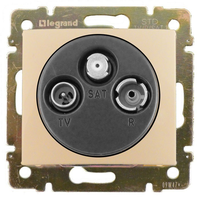 Розетка TV+FM+SAT проходная (слоновая кость) Valena Legrand, 774337