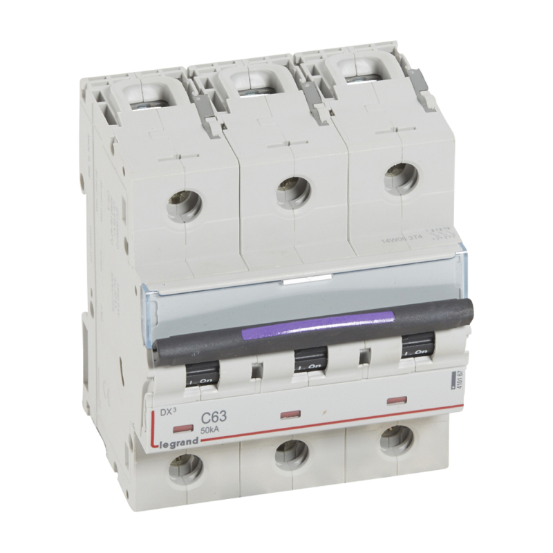 DX3 Автоматический выключатель 3-полюсный, 63A, 50kA (хар-ка C) Legrand, 410167