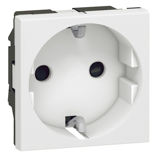Розетка 2К+З с защитными шторками винтовой зажим 2М (белая) нем.стандарт Mosaic Legrand, 077213