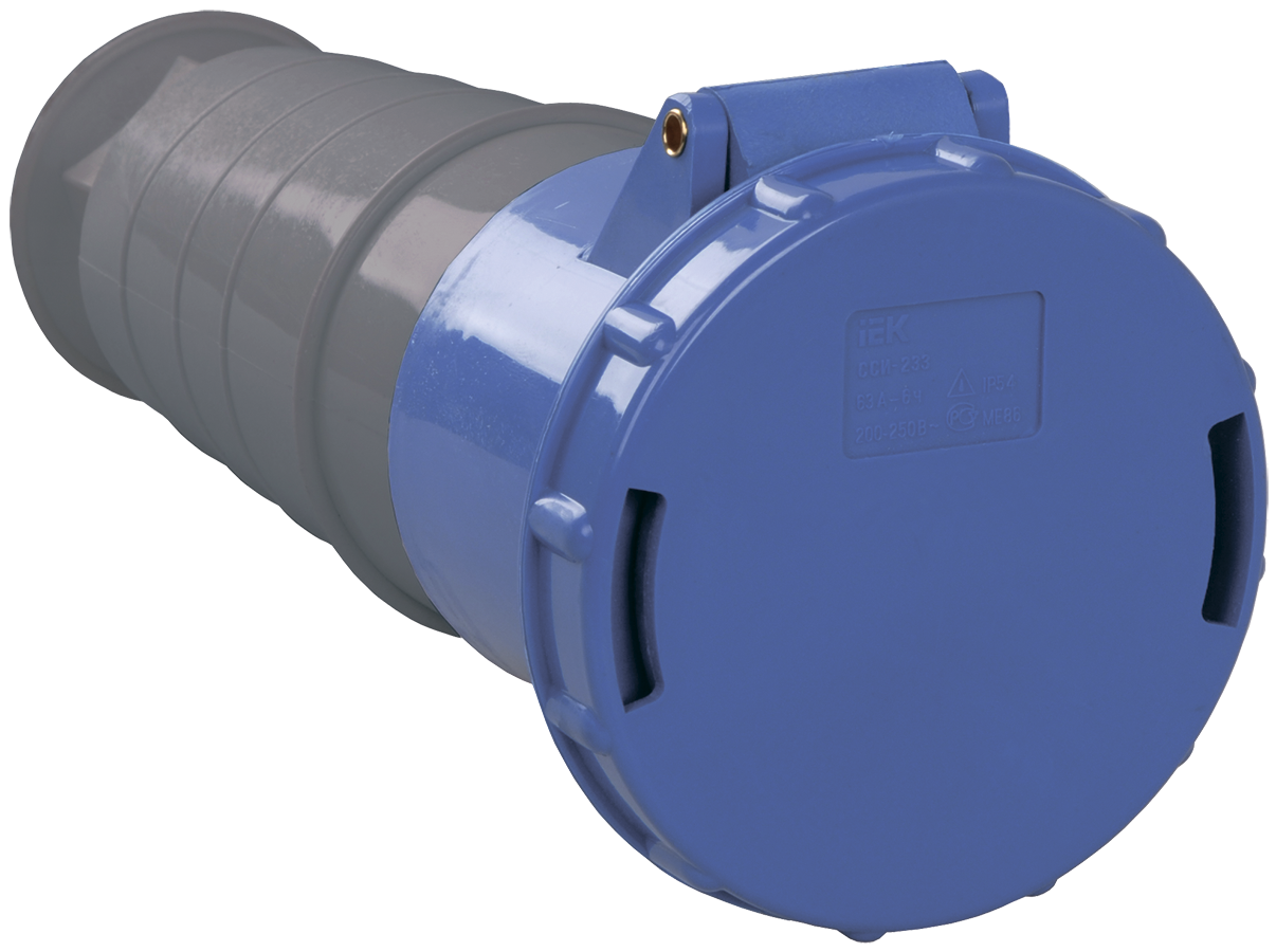 Розетка переносная ССИ-233 2Р+РЕ 63А 200-250В IP54 ИЭК, PSR21-063-3