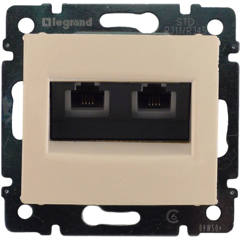 Розетка TF ДВОЙНАЯ 4 контакта (слоновая кость) Valena  Legrand, 774339