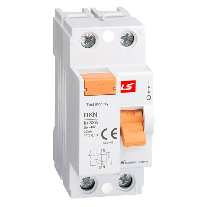 RKN Блок утечки тока (УЗО) 2-полюсный, 63A, 30mA, тип АC LSis, 062203088B