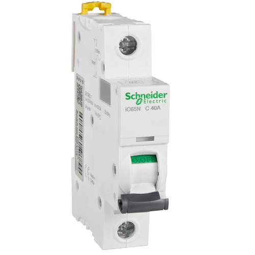 iC65N 1P 40А Автоматический выключатель 1-полюсный, 40А, 6кА (хар-ка C) Schneider Electric, A9F18140