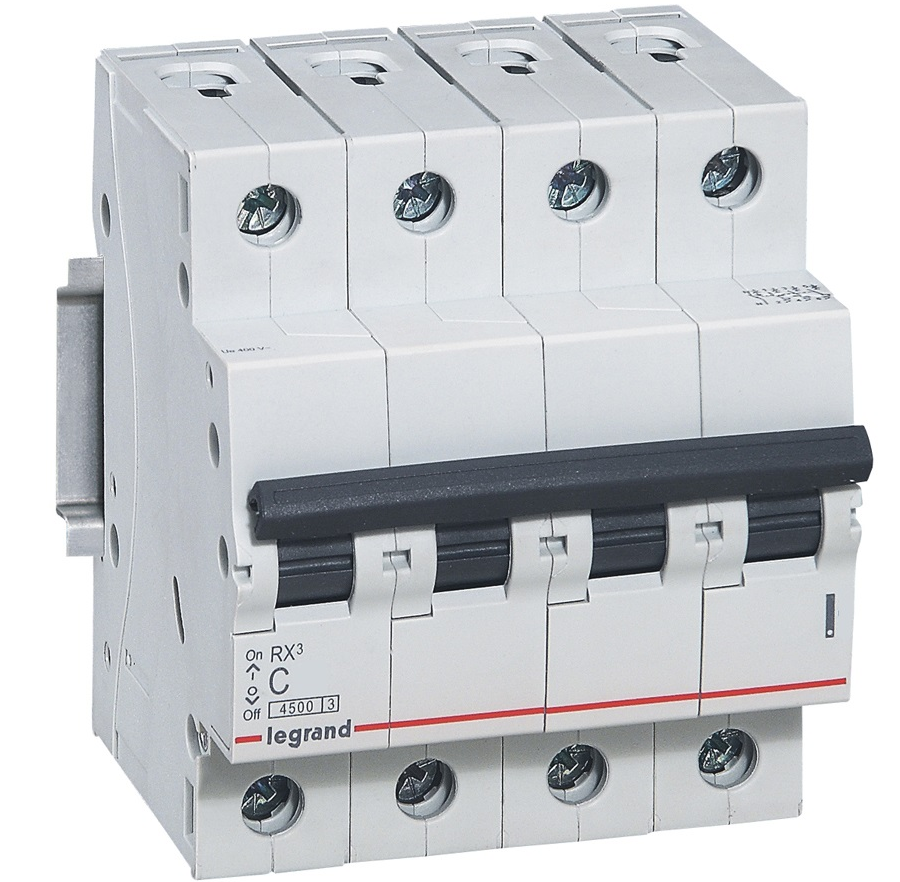 RX3 Автоматический выключатель 4-полюсный 40A 4,5kА (хар-ка С) Legrand, 419745