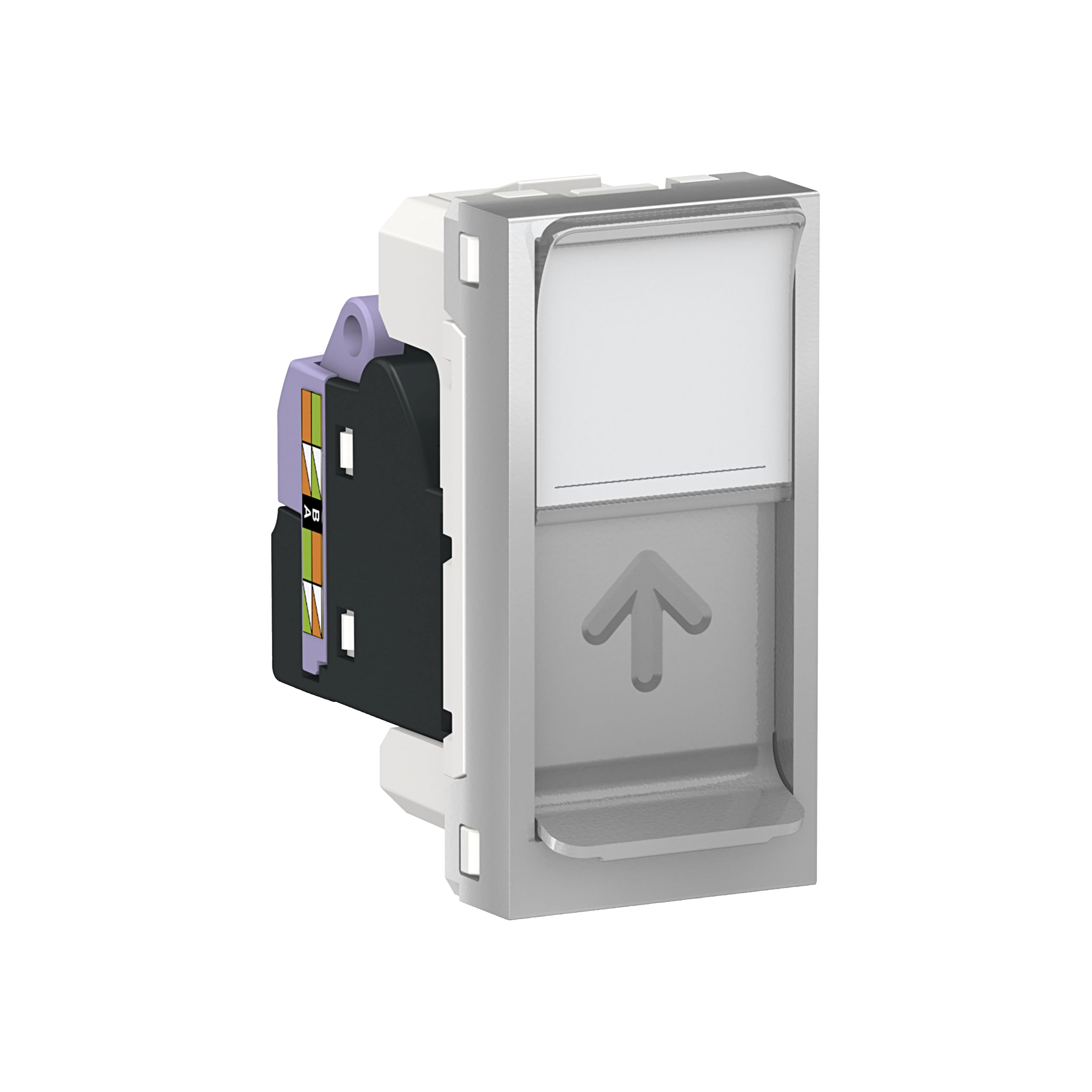 Розетка компьютерная, RJ45, одиночная, кат. 6 UTP, 1 модуль (алюминий) Unica Modular Schneider Electric, NU341430