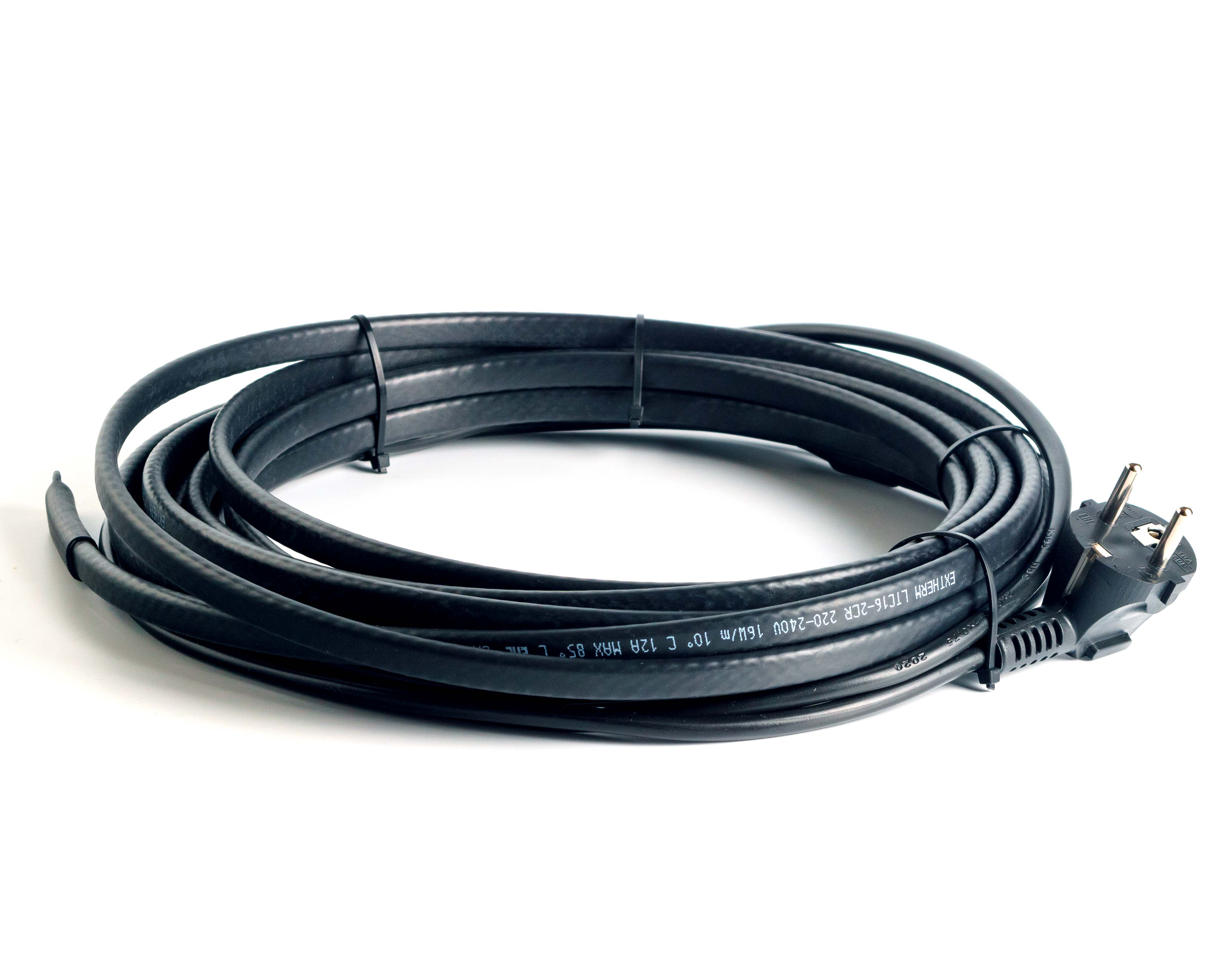 Extherm Extherm LXTC kit 10m Комплект саморегулирующегося нагревательного кабеля (на трубу), 16Вт/м,  установочный кабель,  евровилка с заземлением