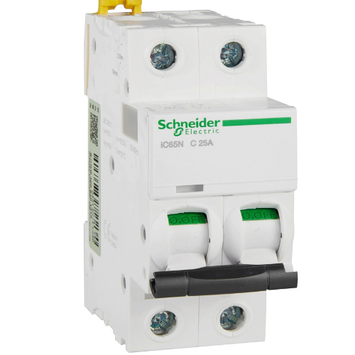 iC65N 2P 25А Автоматический выключатель 2-полюсный, 25А, 6кА (хар-ка C) Schneider Electric, A9F18225