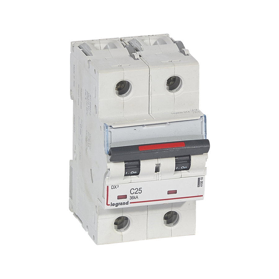 DX3 Автоматический выключатель 2-полюсный, 25А, 36 кА (хар-ка C) Legrand, 410010