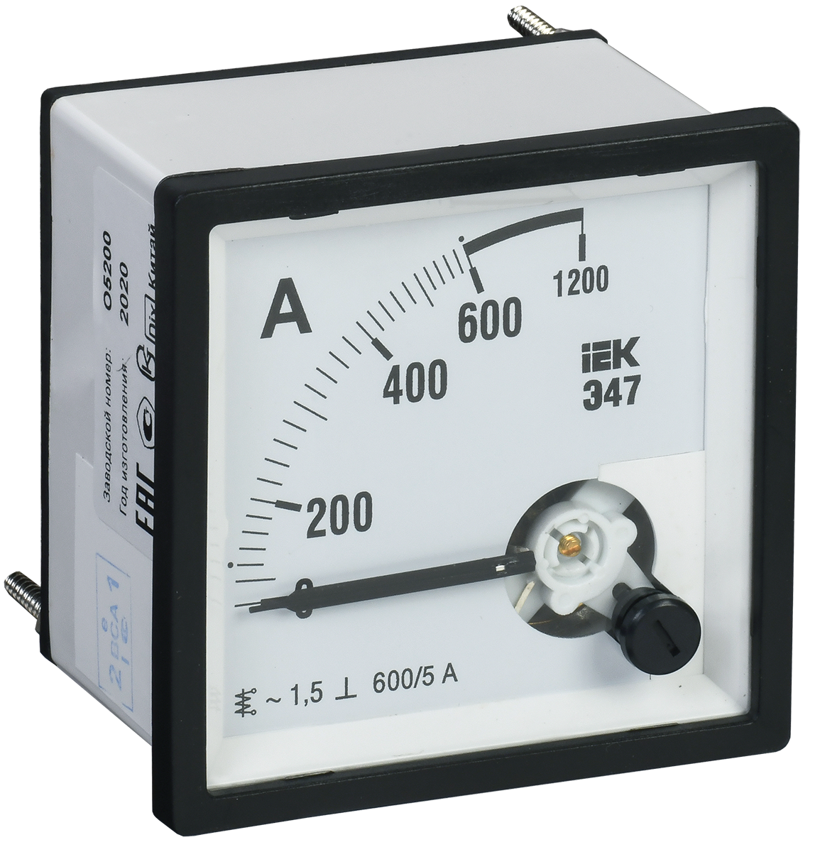 Амперметр Э47 600/5А кл.точности 1,5, 96х96мм ИЕК, IPA20-6-0600-E