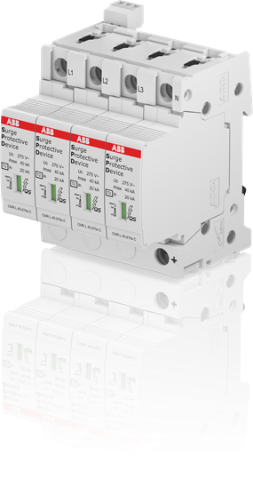 OVR T2 4L 40-275s P TS QS Ограничитель перенапряжения 4P, тип 2, 275В, 40kA ABB, 2CTB815704R1100