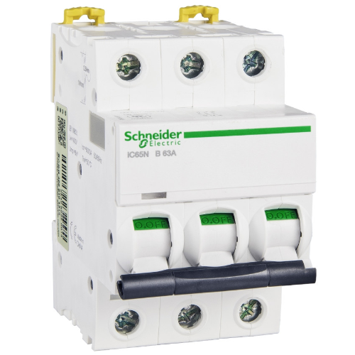 iC65N 3P 63A Автоматический выключатель 3-полюсный, 63А, 6kA (хар-ка B) Schneider Electric