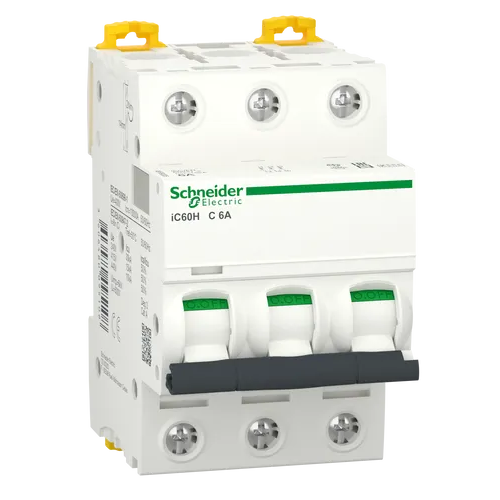 iC60H 3P 6А Автоматический выключатель 3-полюсный, 6А, 10кА (хар-ка C) Schneider Electric, A9F84306