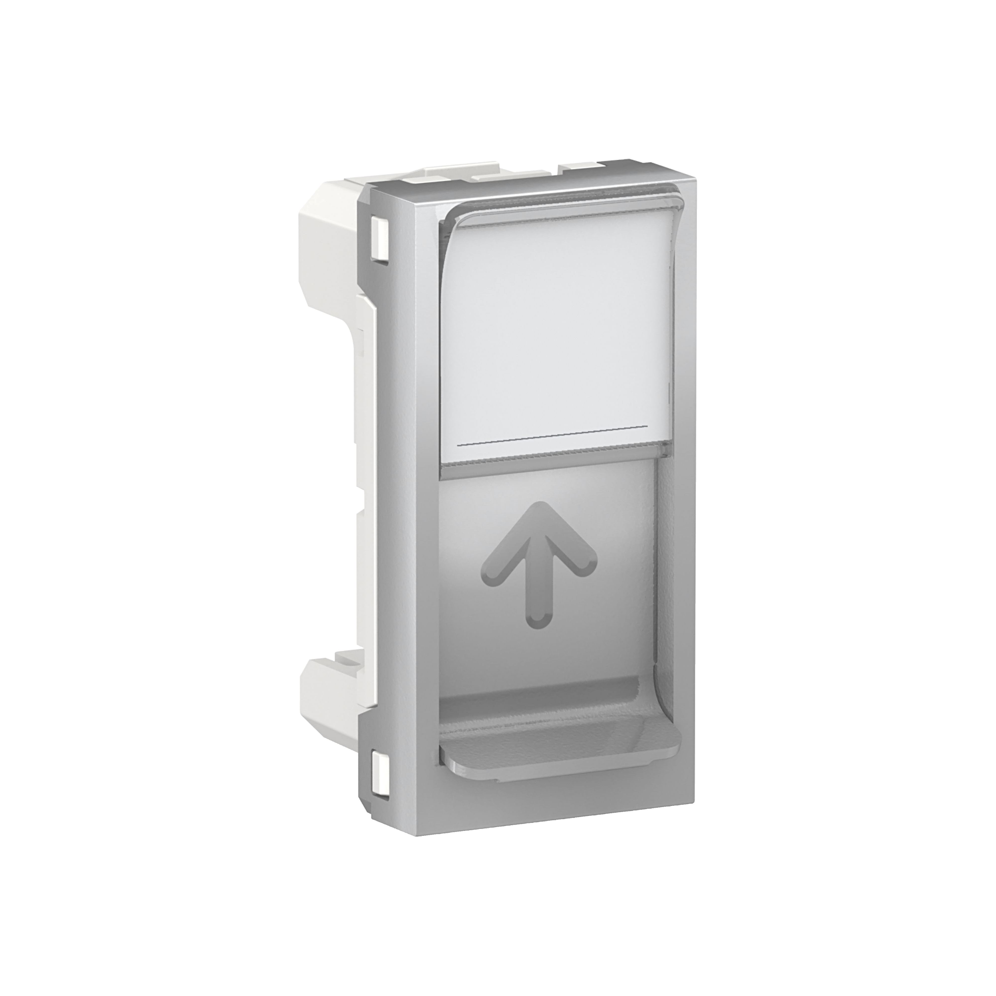 Лицевая панель RJ45, одиночная, без коннектора, 1 модуль (алюминий) Unica Modular Schneider Electric, NU941030