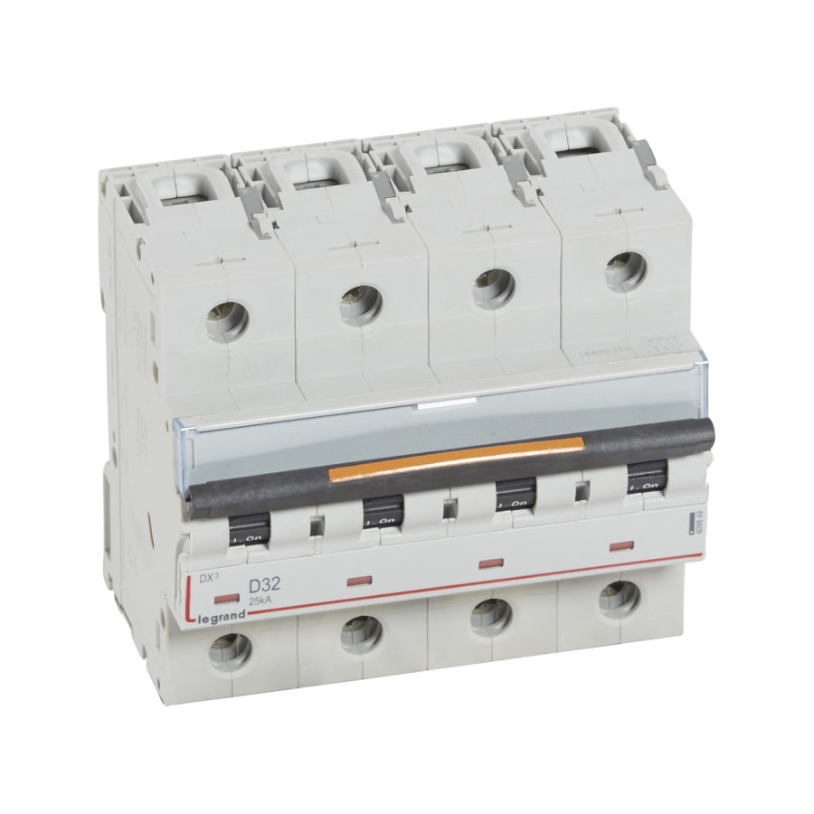 DX3 Автоматический выключатель 4-полюсный 32A 25kA (хар-ка D) Legrand, 409849