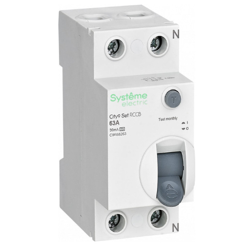 Блок утечки тока 2-полюсный, 63А, 30mA, тип A City9 (УЗО) Systeme Electric, C9R68263
