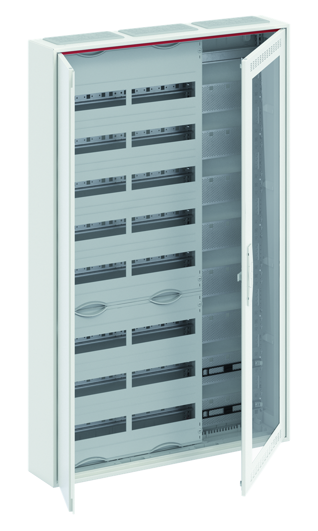 CA38VMW Шкаф 192М навесной с медиапанелями IP30, 1250x800x160 между DIN-рейками 125 мм и самозажимными клеммами N/PE и Wi-Fi дверью с вент. отверстиям