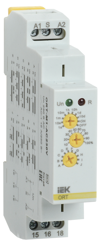 Реле времени ORT многофункциональное 1 контакт 230В AС IEK, ORT-M1-AC230V