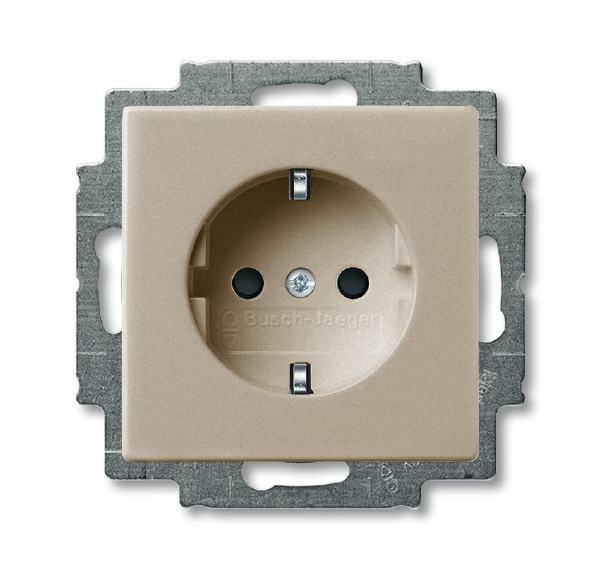 23 EUC-93-507 Розетка SCHUKO 16А 250В, с винтовыми клеммами, серия Basic 55, цвет шампань ABB, 2CKA002011A6146