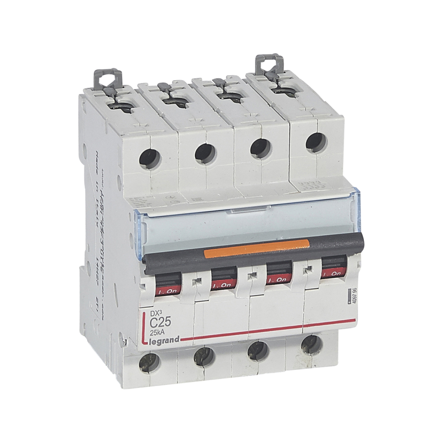 DX3 Автоматический выключатель 4-полюсный 25A 25kA (хар-ка C) Legrand, 409796
