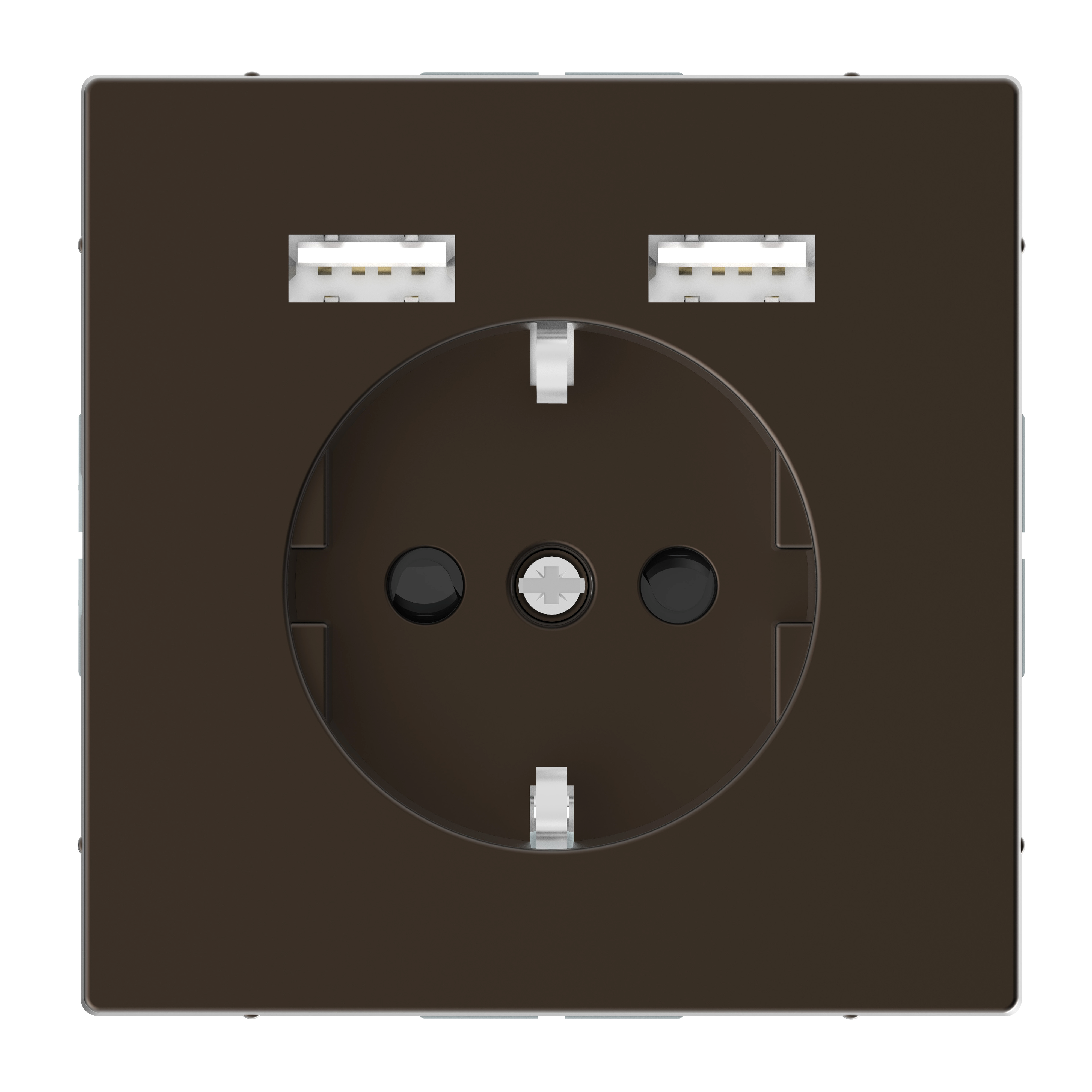 Розетка SCHUKO с 2 USB c зарядным устройством 2,4 a, sdl (мокко) Merten Schneider Electric, MTN2366-6052