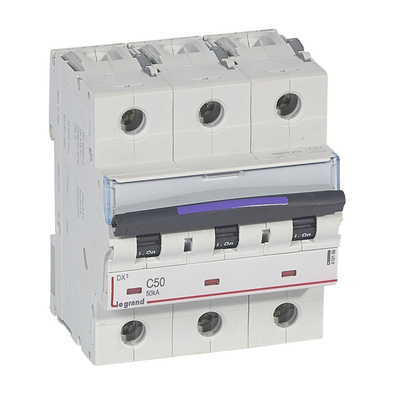 DX3 Автоматический выключатель 3-полюсный, 50A, 50kA (хар-ка C) Legrand, 410166
