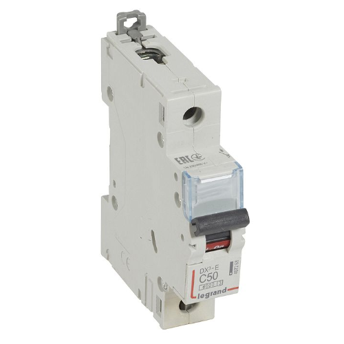 DX3-E Автоматический выключатель 1-полюсный 50A 6kA (хар-ка C) Legrand, 407268