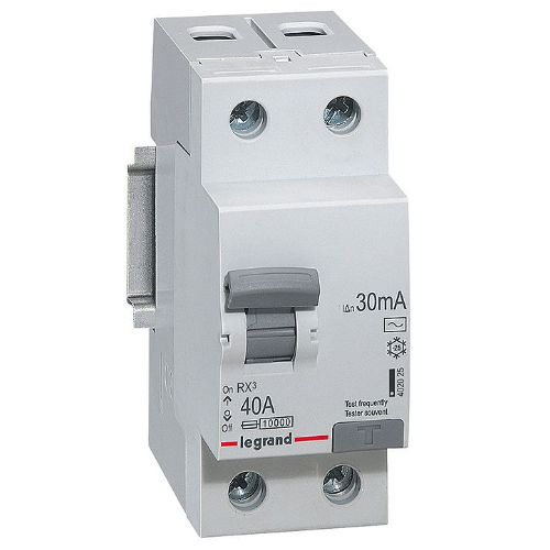 RX3 Блок утечки тока (УЗО) 2-полюсный, 40А, 30mA, тип АC Legrand, 402025